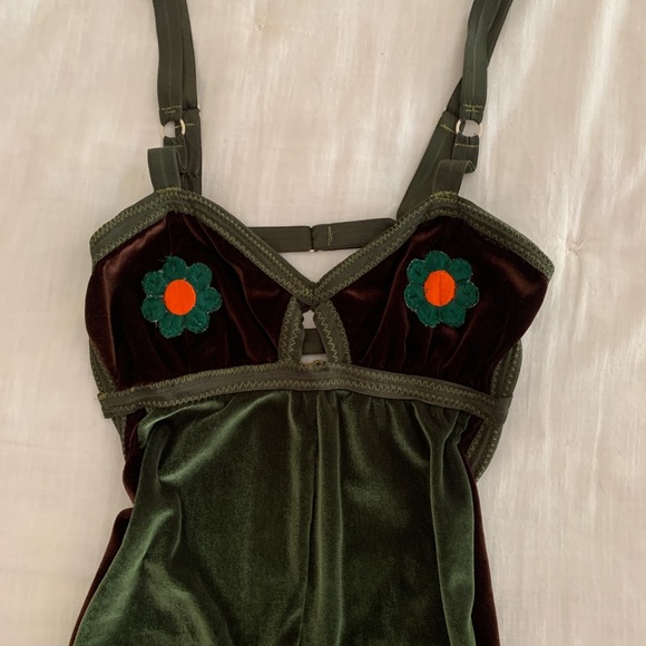 Solstice Intimates Flower Power Velvet Bodysuit S - Picture 5 of 7